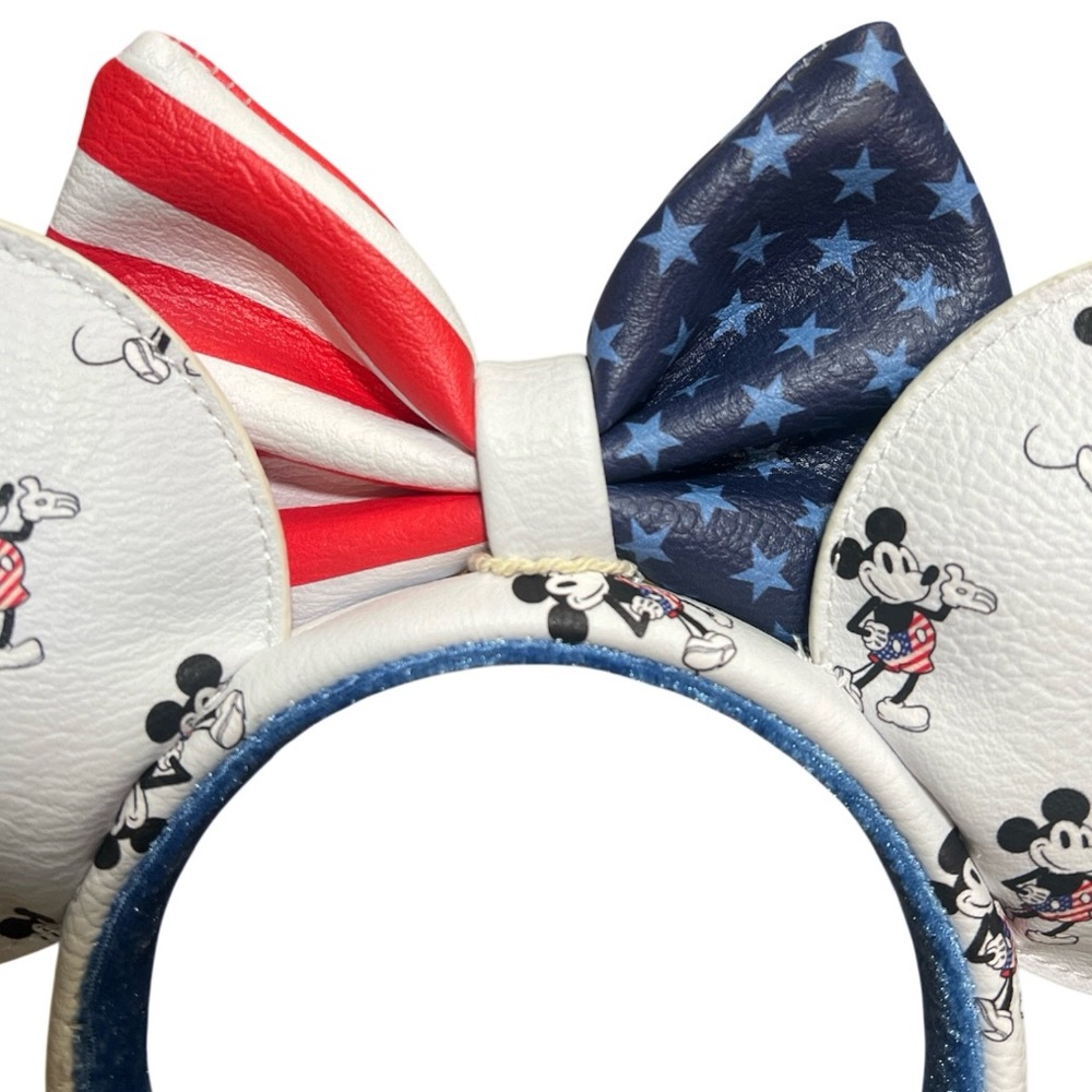 Disney Parks Loungefly Mickey Mouse Americana 4th July Bow Ear Headband - Picture 6 of 6